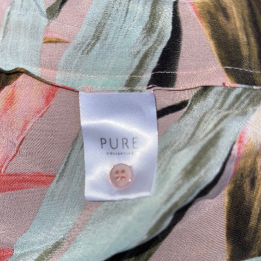 NWT Pure Collection Silk floral Long Sleeve Button Down Shirt - Picture 10 of 16